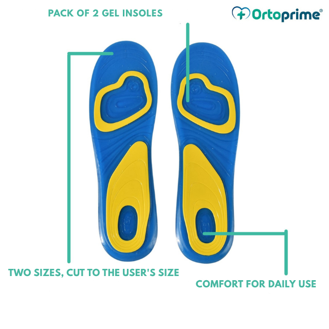 Daily Use Gel Orthopaedic Insoles | Two Sizes