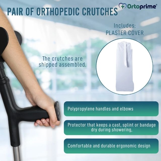 adjustable-black-crutches-with-leg-cast-protector-ortoprime-uk