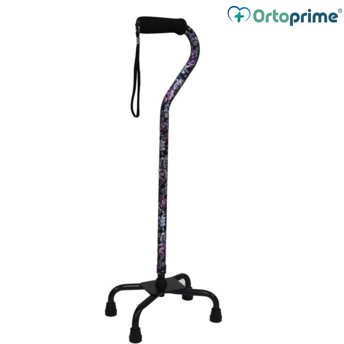 adjustable-quad-base-walking-stick-with-pattern-ortoprime-uk