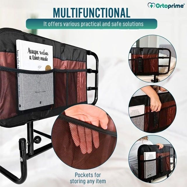 adult-bed-safety-rail-with-pockets-bedside-support-ortoprime-uk