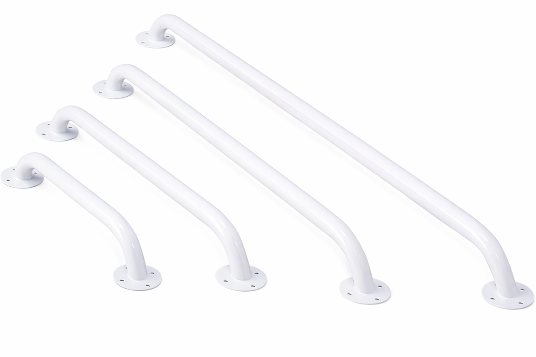 White Steel Grab Rails for Wall Mounting | Four Sizes