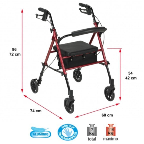 basic-rollator-walker-seat-carry-basket-ortoprime-uk
