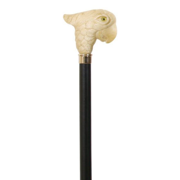 beech-and-ivory-wood-walking-stick-parrot-design-ortoprime-uk