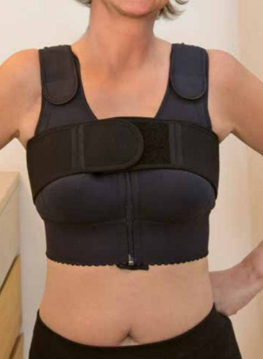 black-post-surgery-breast-band-compression-support-ortoprime-uk