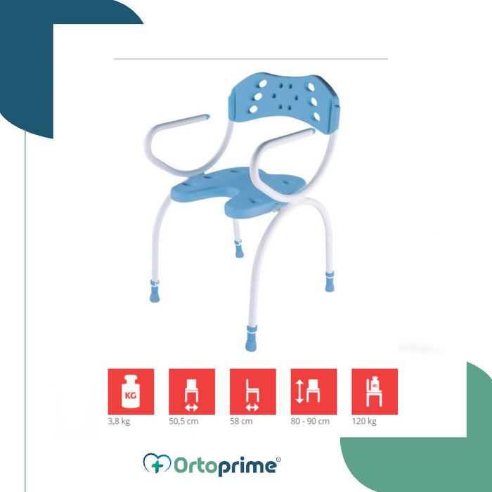 ergonomic-u-shaped-shower-seat-with-back-support-white-and-blue-ortoprime-uk