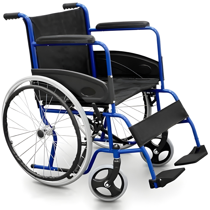 folding-basic-wheelchair-blue-colour-ortoprime-uk