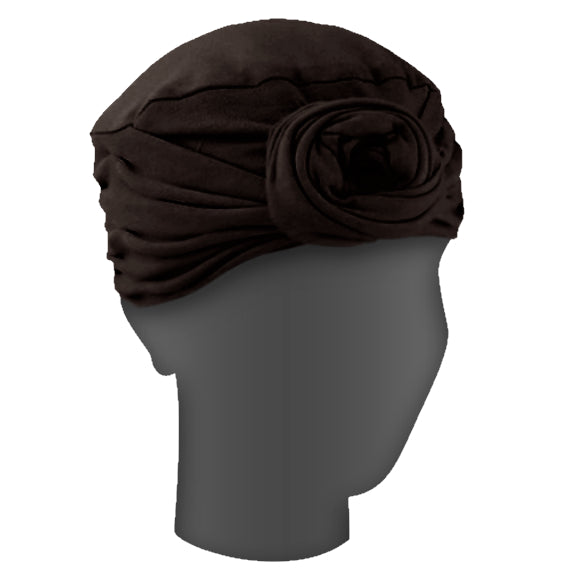 oncology-turban-floral-brown-chemo-headwear-soft-pleats-ortoprime-uk