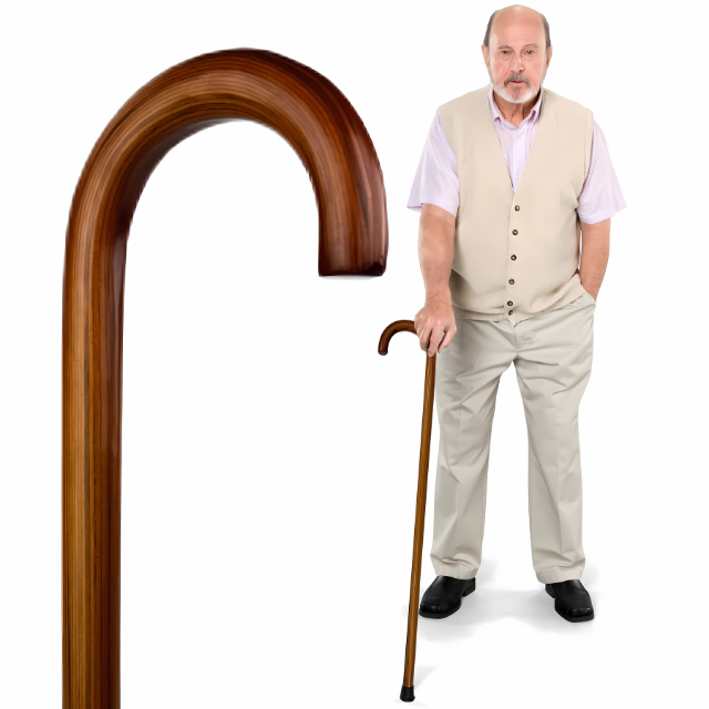 polished-wooden-walking-stick-with-curved-grip-ortoprime-uk