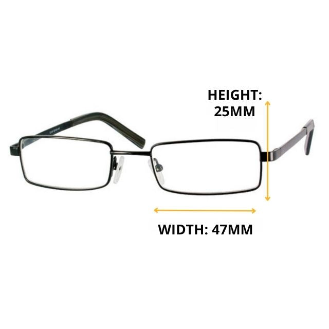Presbyopia Glasses with Rectangular Metal Frame