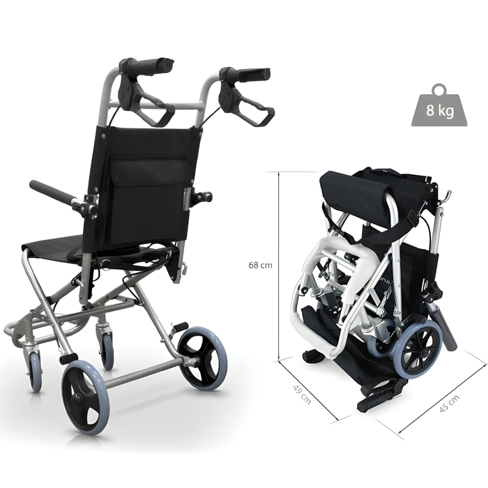 Foldable Aluminium Wheelchair with Extra Brakes | Home Use
